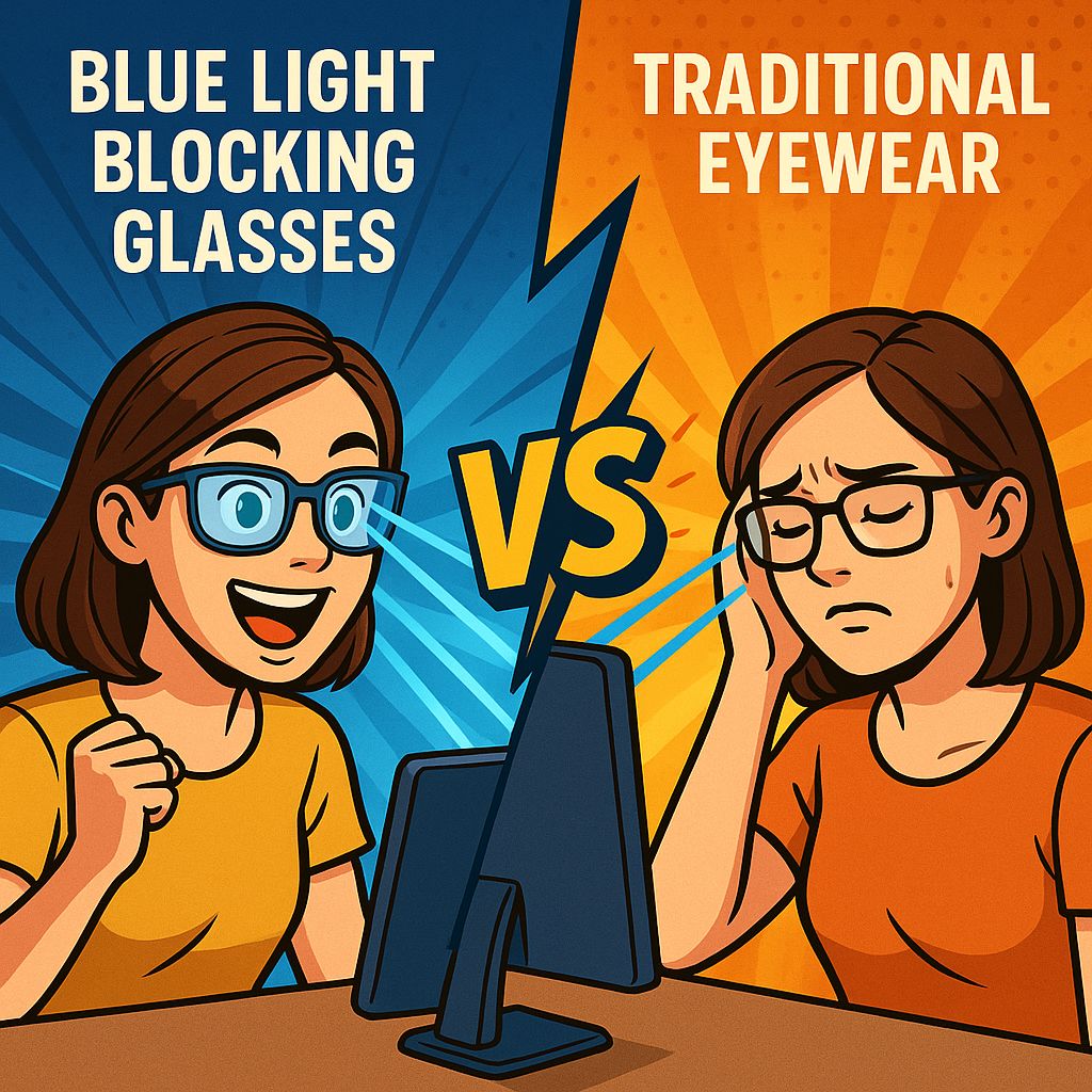 Blue Light Blocking Glasses vs Traditional Eyewear Differences & Benefits